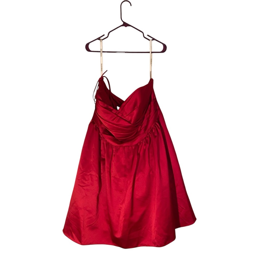 David's Bridal Vibrant Red Dress